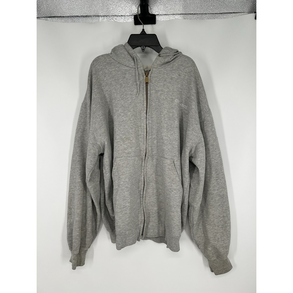 Carhartt Midweight Hoodie Jacket Sweatshirt Full Zip Up K122 HGY Grey Mens Large